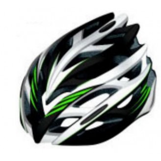 Шлем FSD-HL008 (in-mold). Размер L (54-61 см) зелёно-чёрно-белый
