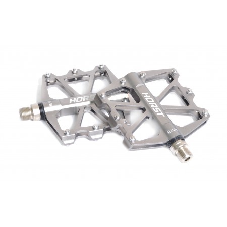 Педали велосипедные HORST H518 со сменными шипами 00-170847 (серебристый)