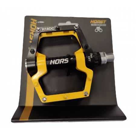 Педали велосипедные HORST H18DC 00-170876 (чёрно-желтые)