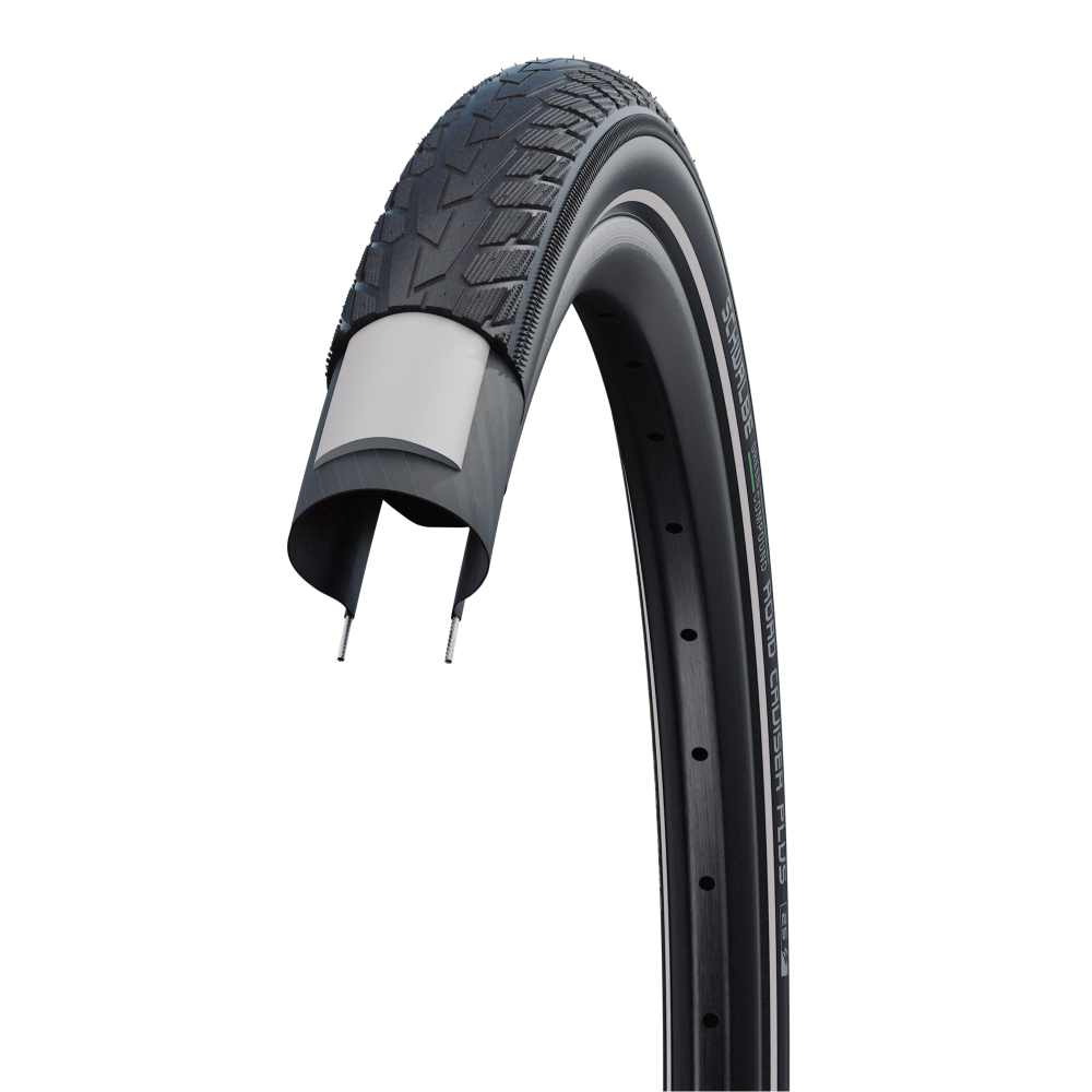 Велосипедная покрышка Schwalbe ROAD CRUISER PLUS 28x1.60 (42-622), PunctureGuard (Black-Reflex)