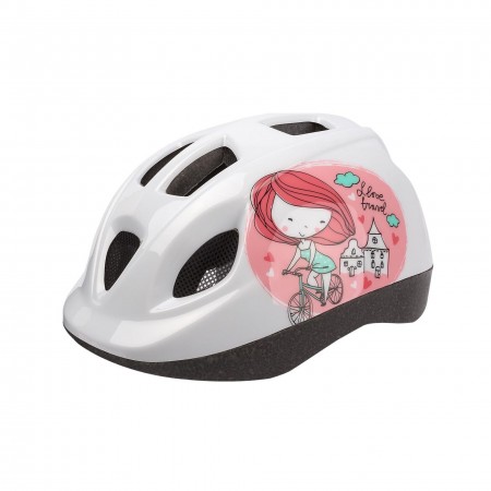 Детский шлем Polisport XS KIDS Princess (белый/розовый)