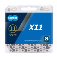 Цепь KMC, X11, 11ск., 114зв., Silver/Black, BOX