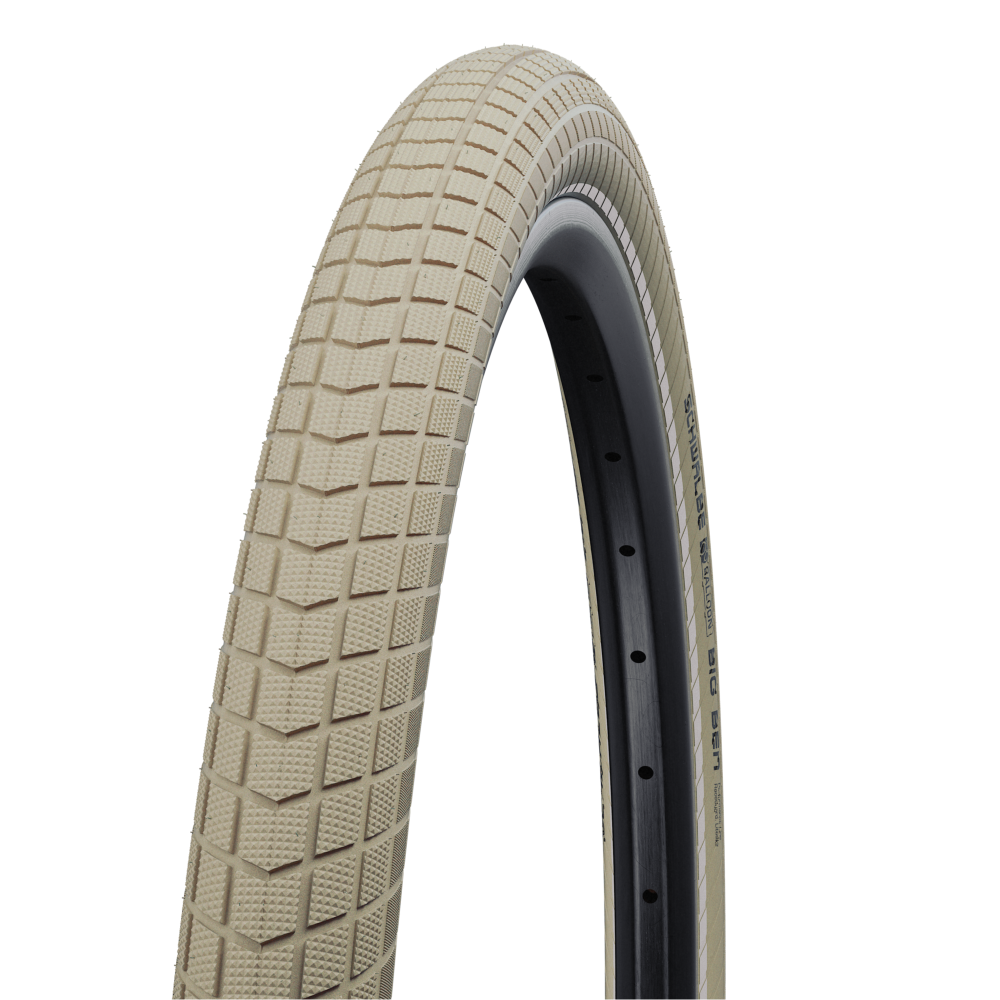 Велосипедная покрышка Schwalbe BIG BEN 26x2.15 (55-559), K-Guard (кремовый, светоотражающая полоса)