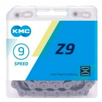 Цепь велосипедная KMC Z9 1/2"x11/128" 9 скоростей 116 звеньев BOX (серебристо-серый)