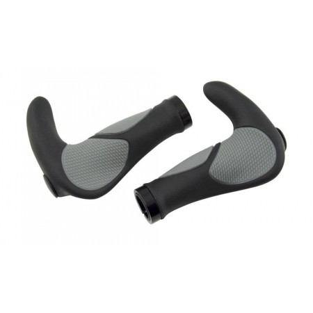Ручки руля анатомические с рожками Longus ERGOBUL 398295 (чёрный/серый)