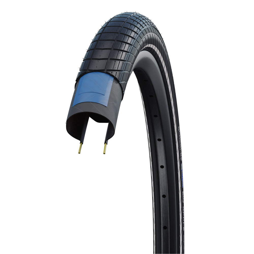 Велосипедная покрышка Schwalbe BIG APPLE 28x2.00 (50-622), K-Guard (чёрный, светоотражающая полоса)