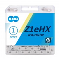 Цепь KMC, Z1eHX NARROW, 1/2"X3/32", 1ск., 112зв., Silver/Silver, BOX