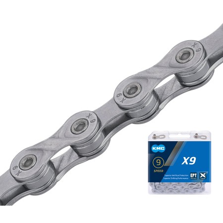 Цепь велосипедная KMC X9 EPT 1/2"X11/128"X116L 9 скоростей (в боксе)