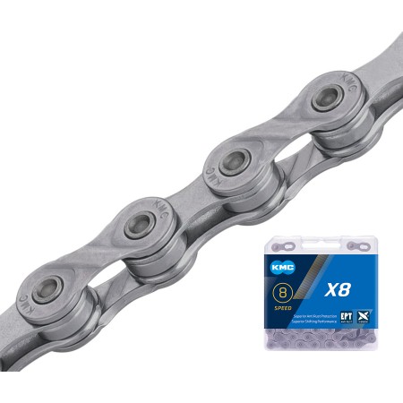 Цепь велосипедная KMC X8 EPT 1/2"X3/32"X114L 8 скоростей (в боксе)