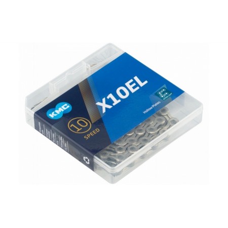 Цепь велосипедная KMC X10EL 1/2''x11/128''x116L 10 скоростей (серебристый)