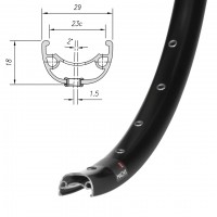 Обод Mach1, KLIXX 23, 29" (622x23), 32 отв., FV, пистон., disc, ETR, черный