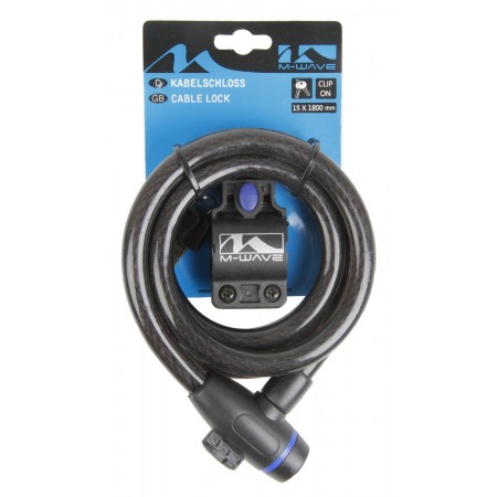 Замок на ключ M-Wave 5-233836 15/1800мм (полупрозрачный)