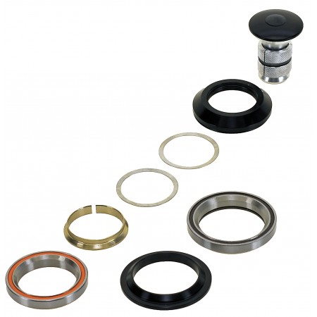Рулевой набор Neco 5-390362 (1 1/8"-1 1/4", интегрированный, картриджный, 28.5/41.8/47/33 мм, чёрный)