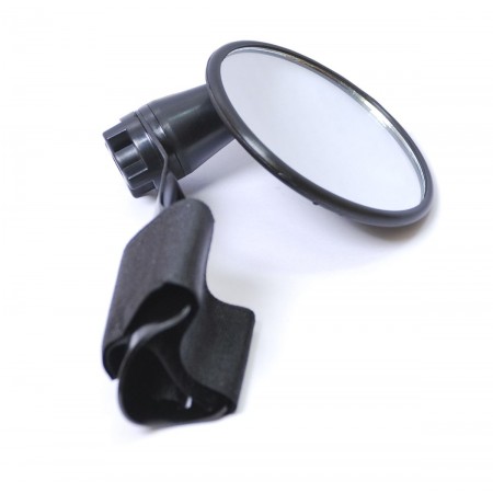 Зеркало плоское круглое 3" 6-647338 крепление к ручке руля на липучке (чёрное)