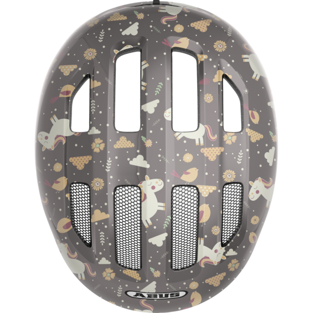 Шлем детский ABUS Smiley 3.0 (серый с лошадками)