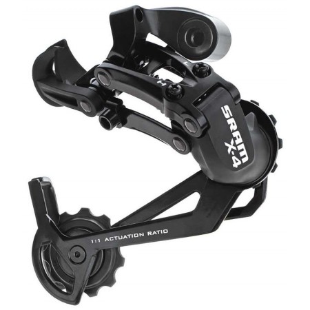 Переключатель задний Sram X4, Long (длинная лапка), 7-8-9 скоростей (чёрный)