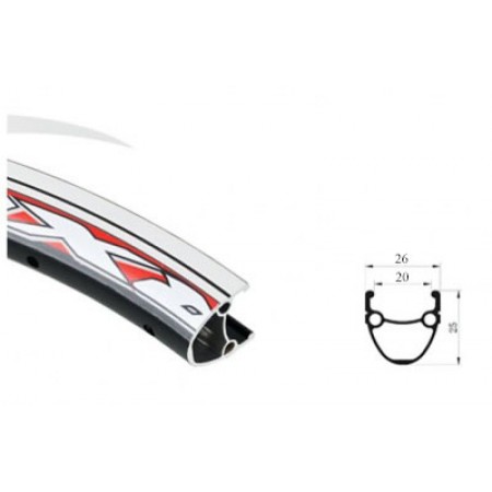 Обод велосипедный для ободных тормозов POWER MTB P20D 26" 32 отв.