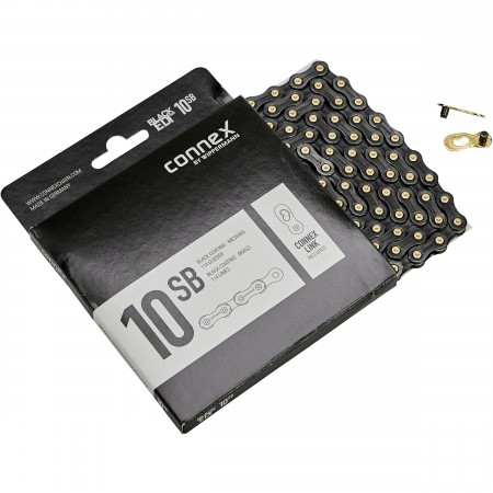 Цепь велосипедная CONNEX 10sB 8928128 10 скоростей 114 звеньев (черно-золотистый)