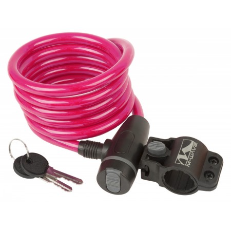 Замок на ключ M-Wave 5-233868 10/1800мм (розовый)