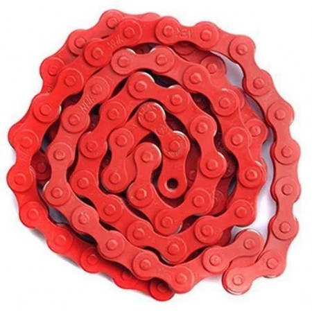 Цепь велосипедная YBN S410H 112 звеньев (красный)