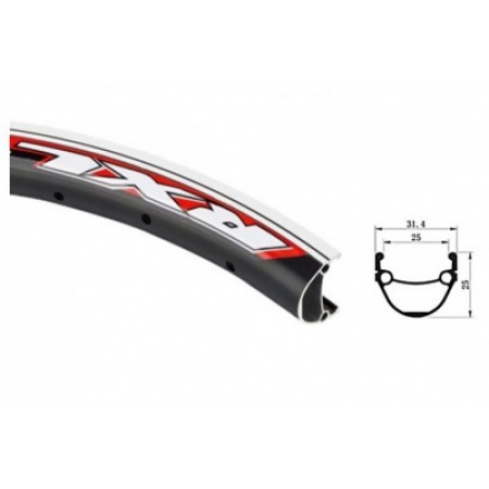 Обод велосипедный высокопрофильный двойной для дисковых тормозов POWER MTB P25DE 28/29" 36 отв.