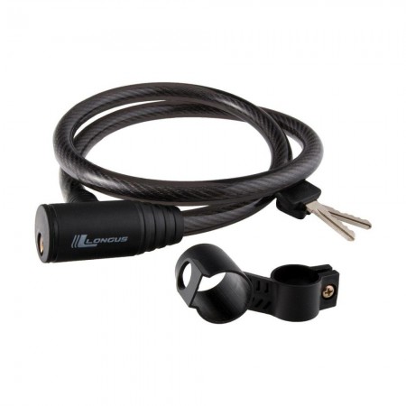 Замок на ключ Longus 3550003 12/900мм (черный/дымчатый)