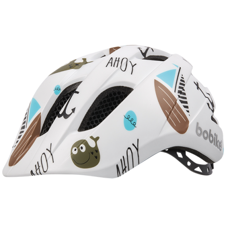 Шлем велосипедный детский Bobike Kids Plus XS Ahoy (белый/хаки)