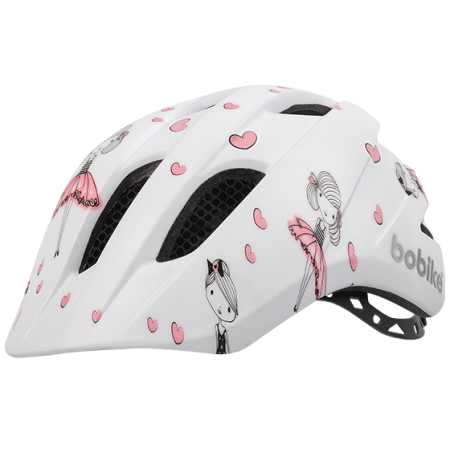 Шлем велосипедный детский Bobike Kids Plus XS Ballerina (белый/розовый)