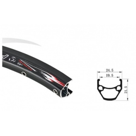 Обод велосипедный высокопрофильный двойной для дисковых тормозов POWER MTB P19DS 28/29" 32 отв.