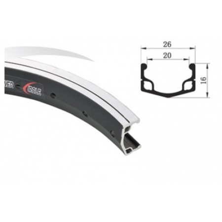 Обод велосипедный для ободных тормозов POWER MTB PC20 24" 36 отв.