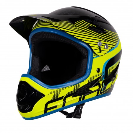 Шлем велосипедный Force TIGER downhill (черно-салатовый)