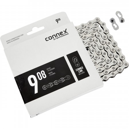 Цепь велосипедная CONNEX 908 8928147 9 скоростей 114 звеньев (серебристый)