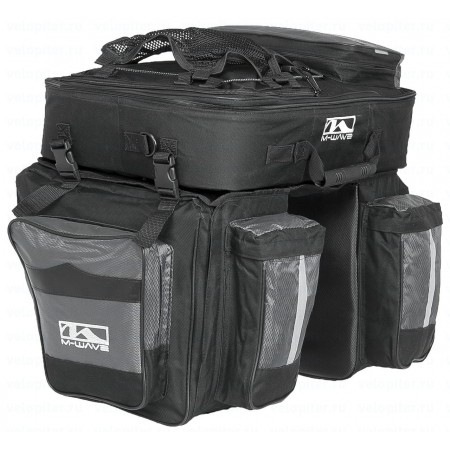 Сумка (штаны) M-Wave 5-122310 на багажник 3в1 (чёрный/серый)