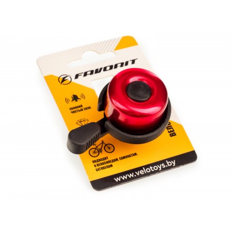 Звонок велосипедный Favorit TD-0905RD, 33 мм (красный)