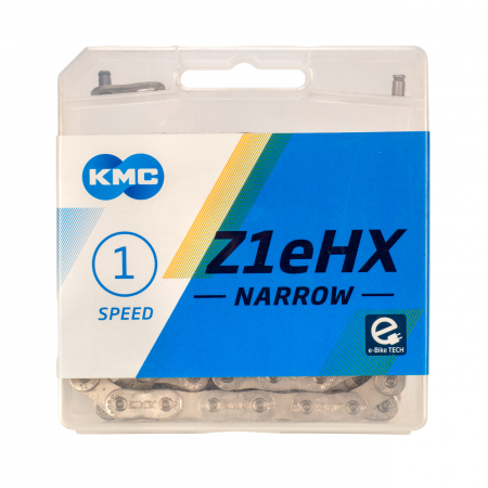 Цепь велосипедная KMC Z1eHX NARROW 1/2"x3/32"x112L (в боксе, серебристая)