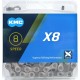 Цепь велосипедная KMC X8 1/2''x3/32''x116L 8 скоростей (серебристая)