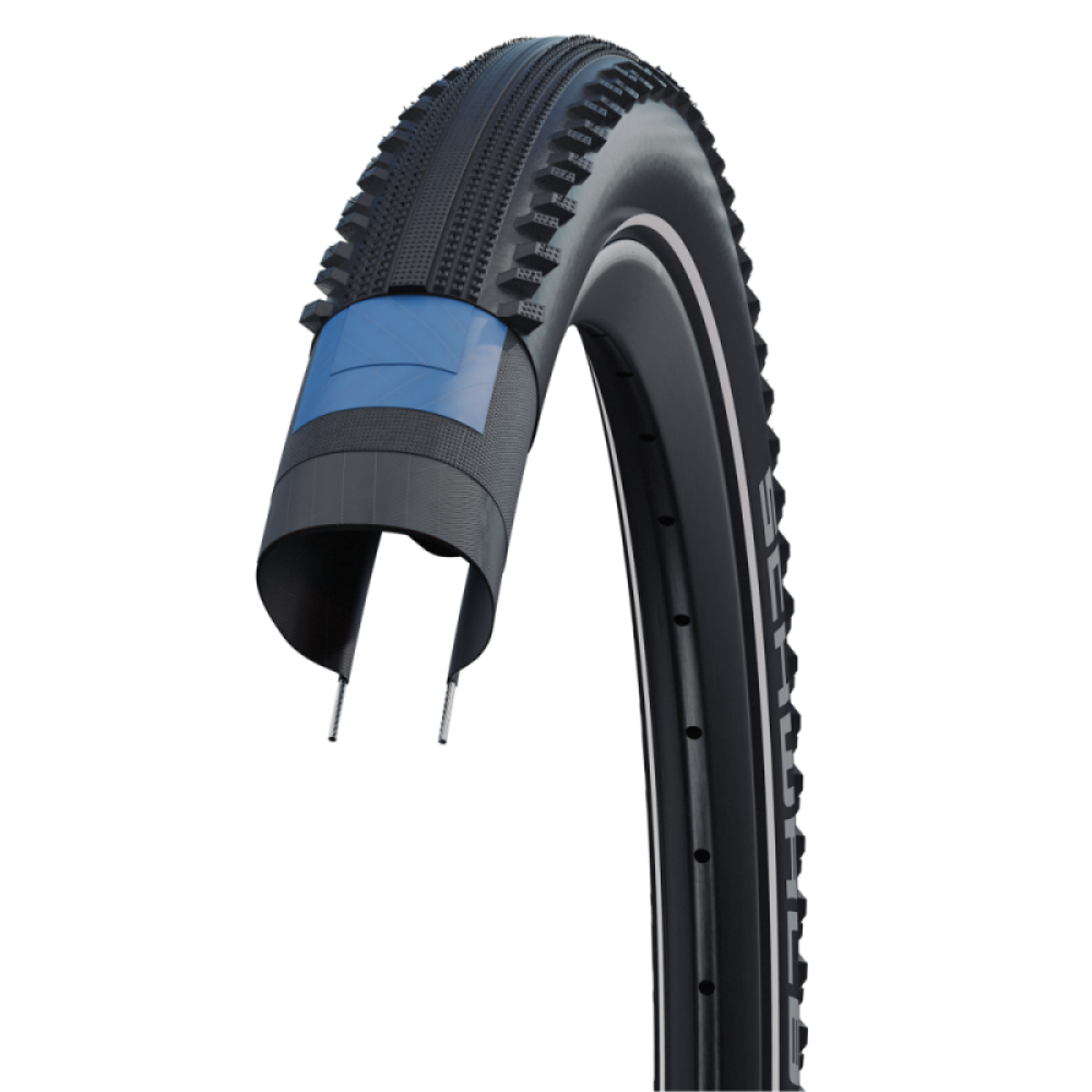 Покрышка Schwalbe HURRICANE 29x2.25 (57-622), RaceGuard, 67TPI (чёрная со светоотражающей полосой)