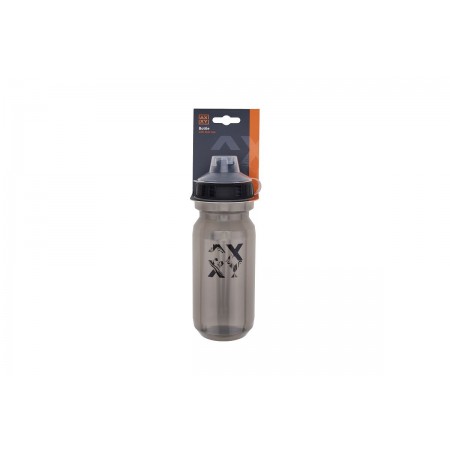 Фляга с крышкой AXXY Antidust, 550 мл, пищевой пластик (серый/черный принт)