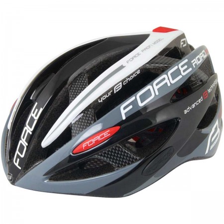 Шлем велосипедный Force ROAD PRO (черно-серо-белый)