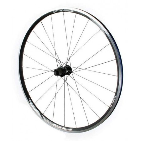 Колесо заднее Shimano R501A 28", 8/9/10 ск., клинчерное, плоские спицы, с ободной лентой (чёрный)