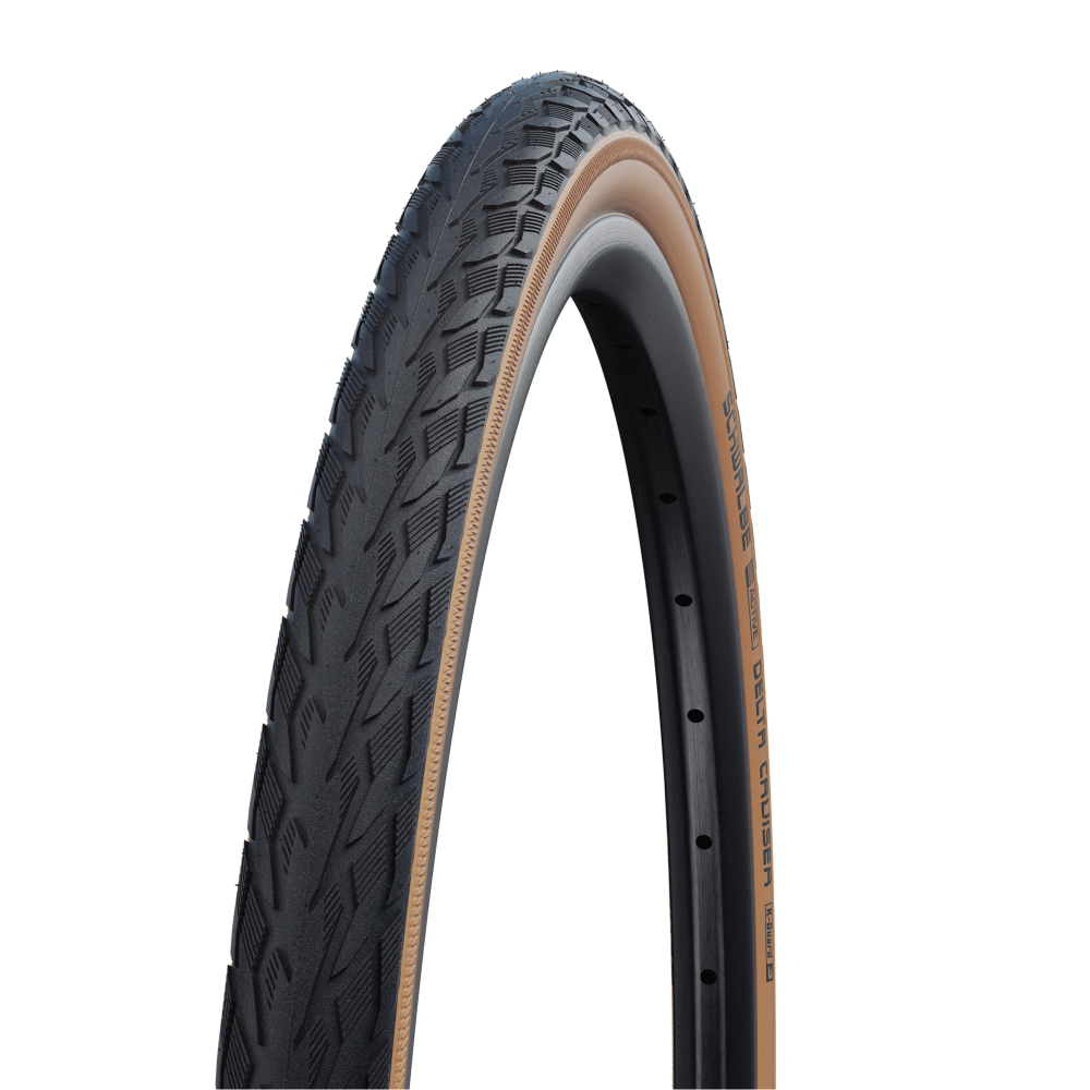 Покрышка Schwalbe DELTA CRUISER 28x1.10 (28-622), K-Guard (чёрная с бронзовой боковиной)