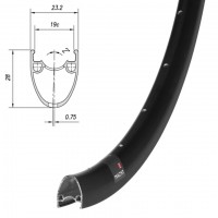 Обод Mach1, PULSE 19, 700C (622х19), 32отв., FV, disc, черный
