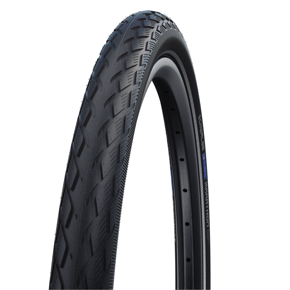 Покрышка 26x1.25 (32-559) Schwalbe Marathon Perf, GreenGuard, TwinSkin B/B+RT (светоотражающая полоса)