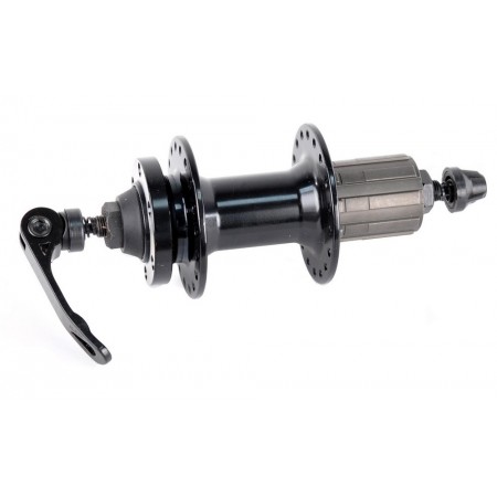 Втулка задняя Neco MS38QR (32 отв., disc brake, 8/9 ск., на 2-х промподшипниках, с эксцентриком, M10*135 мм*145 мм, алюминий, черный)