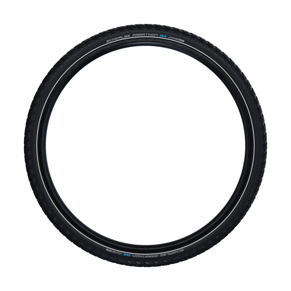 Велосипедная покрышка Schwalbe MARATHON 365 28x1.50 (40-622), GreenGuard, Addix 4season (чёрный, со светоотражающей полосой)