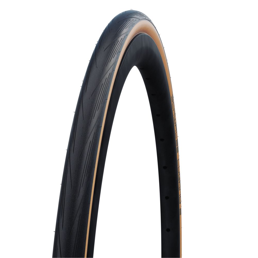 Велосипедная покрышка Schwalbe LUGANO II 700x25C (25-622), K-Guard, 50TPI, Classic (бежевая боковина)