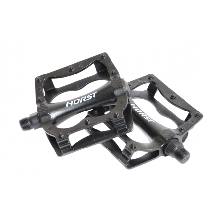 Педали велосипедные HORST H315 широкие литые с шипами 00-170846 (чёрный)