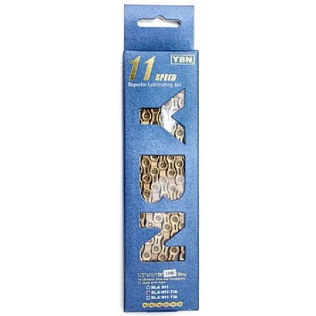 Цепь велосипедная YBN SLA-H11 116 звеньев (золотистая)