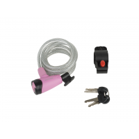 Велосипедный замок Author ASL-41 8 x 1500 мм (серебристо-розовый)