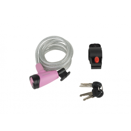 Велосипедный замок Author ASL-41 8 x 1500 мм (серебристо-розовый)